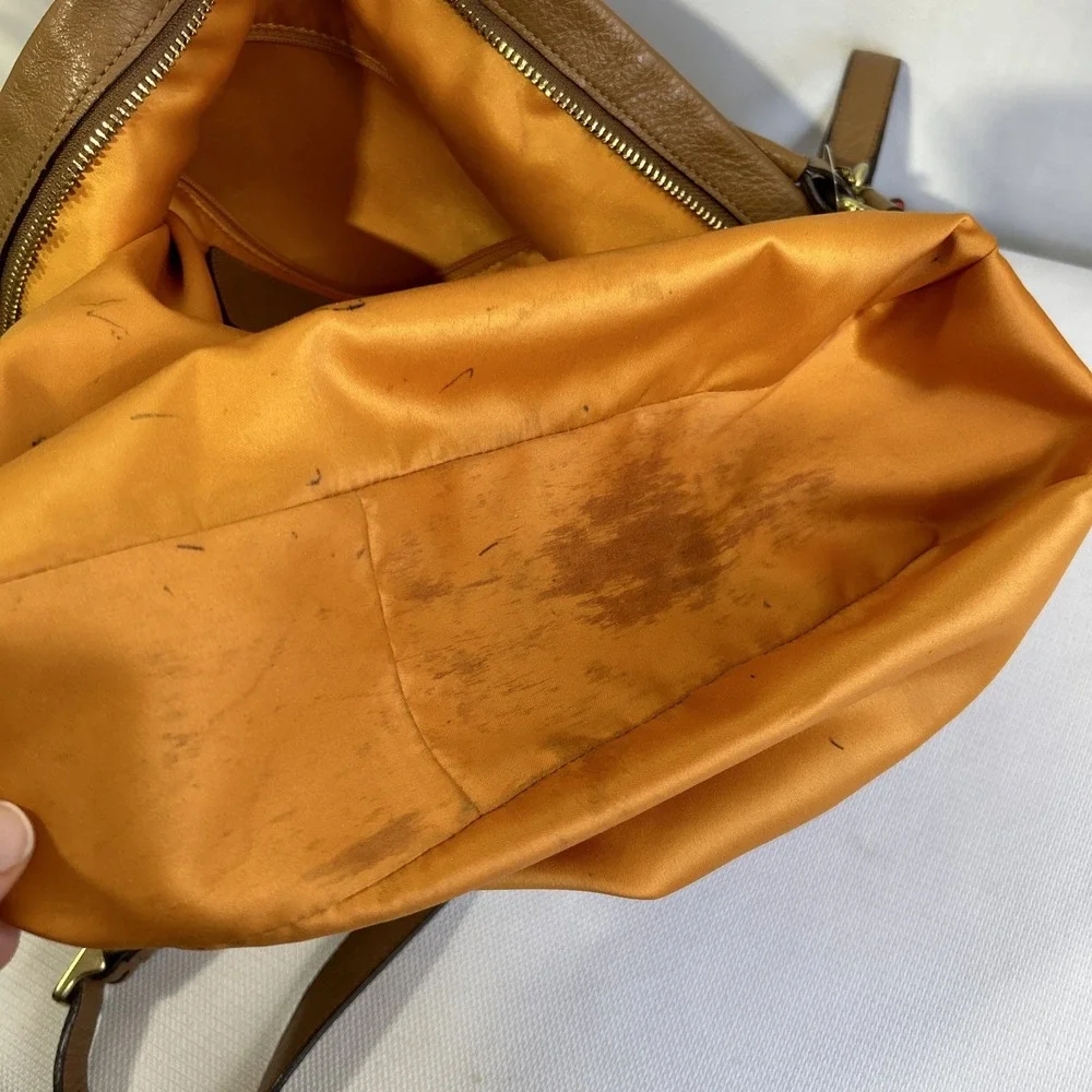 COACH #F23293  Pebble Brown Leather Hobo 2Way Shoulder/Hand Bag